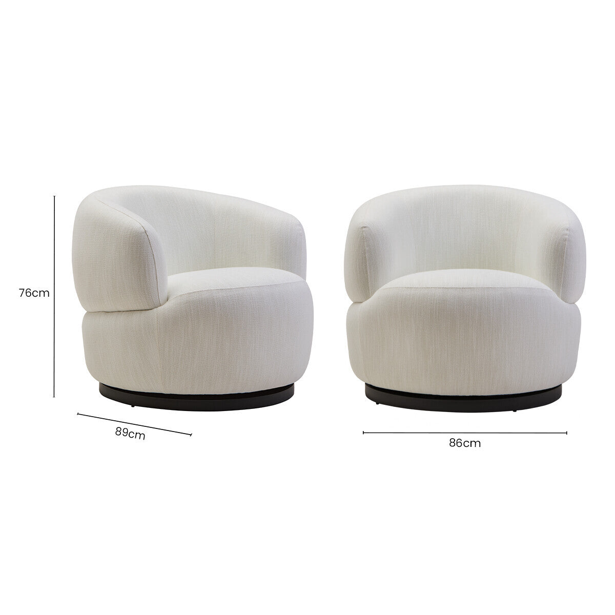 Orsina Bordo Textured Cream Curved Swivel Chair | Modern Accent Seat
