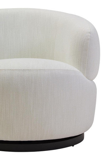 Orsina Bordo Textured Cream Curved Swivel Chair | Modern Accent Seat