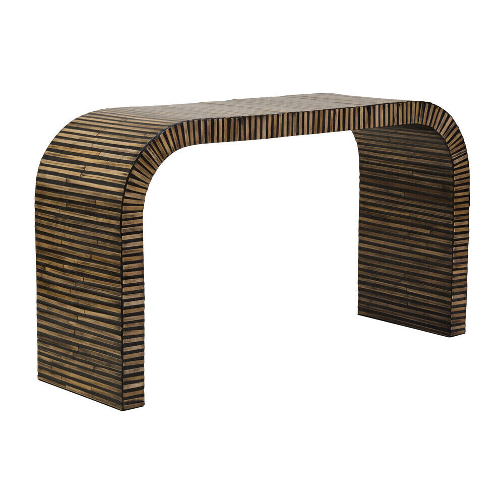 Orsina Bambusa Curved Bamboo Console Table – Natural Inlay Design