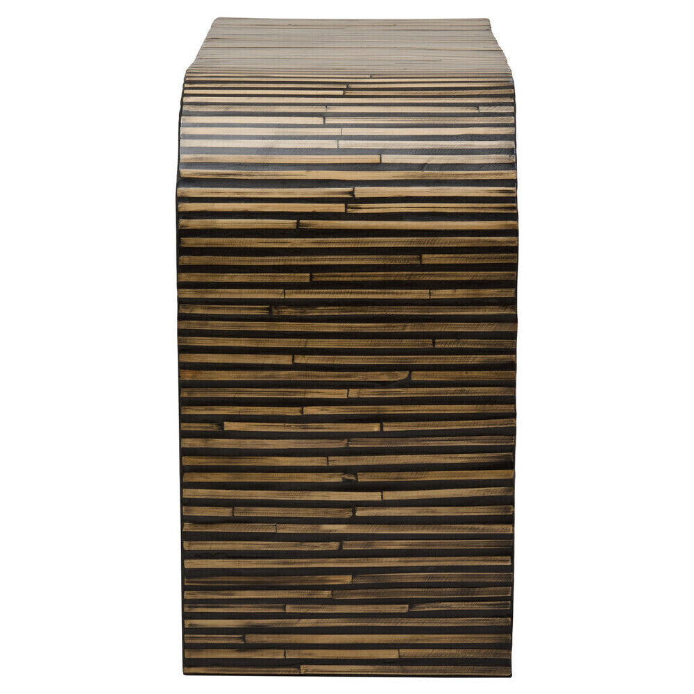 Orsina Bambusa Curved Bamboo Console Table – Natural Inlay Design