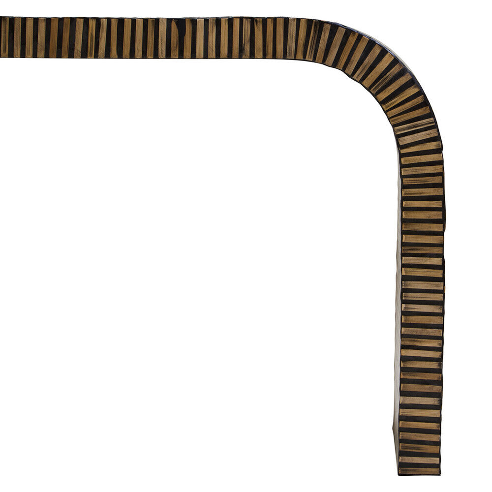 Orsina Bambusa Curved Bamboo Console Table – Natural Inlay Design