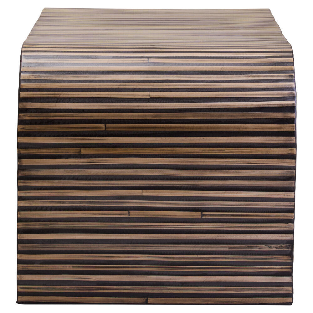Orsina Curved Bamboo Inlay Coffee Table – Natural Finish Oval Design