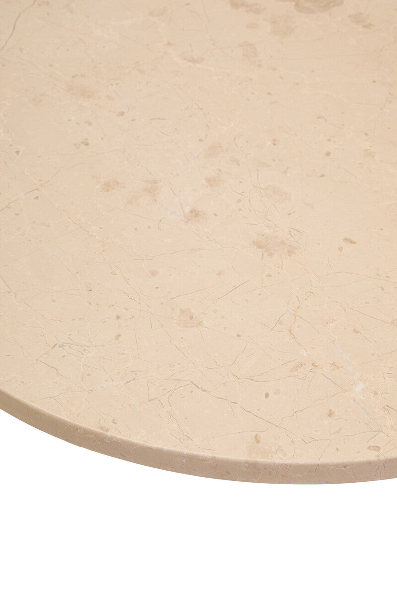 Orsina Palermo Round Cream Marble Coffee Table with Black Base