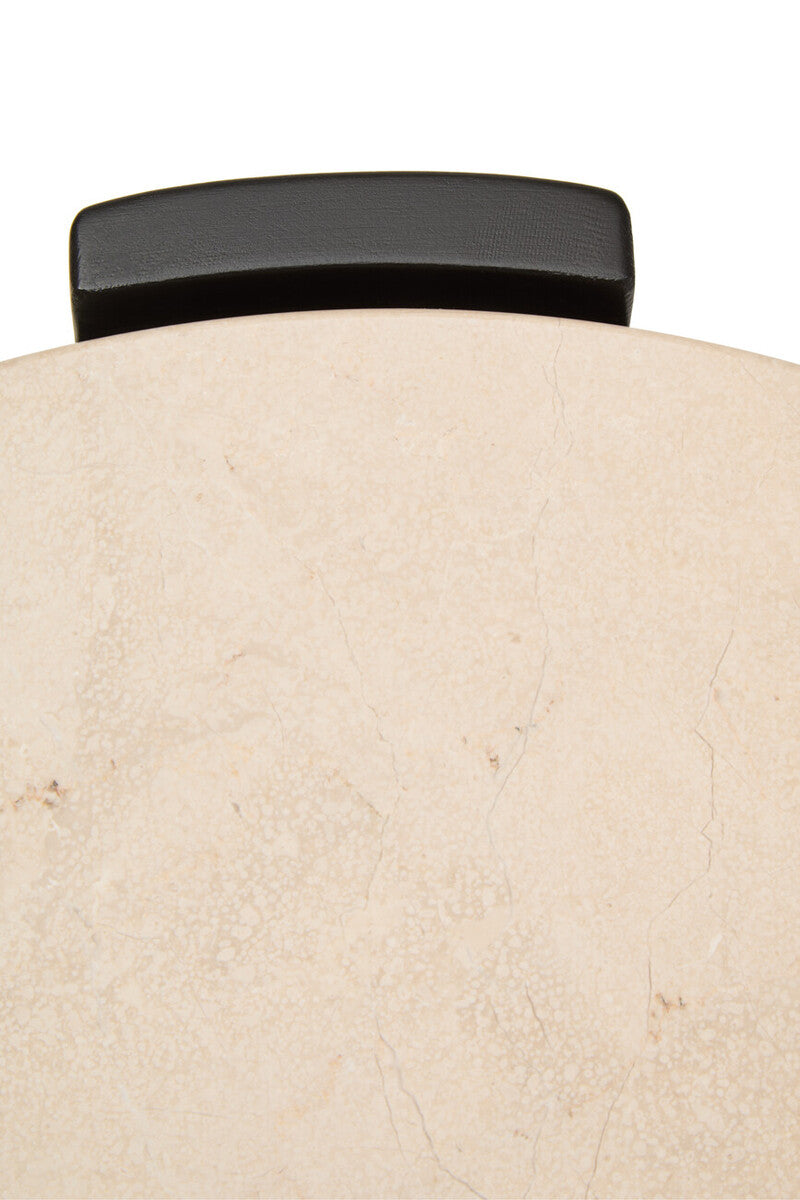 Orsina Palermo Round Side Table – Black & Cream Marble Top