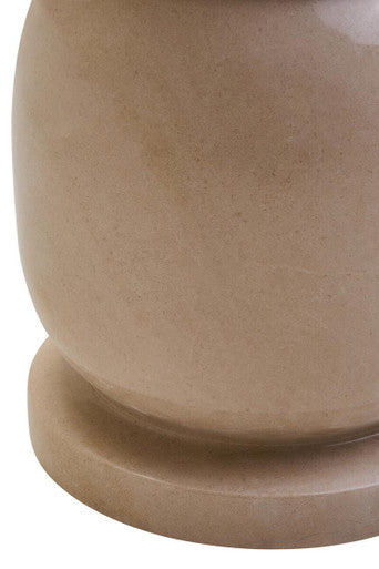 Orsina Zoro Cream Marble Stool and Side Table – Polished Stone