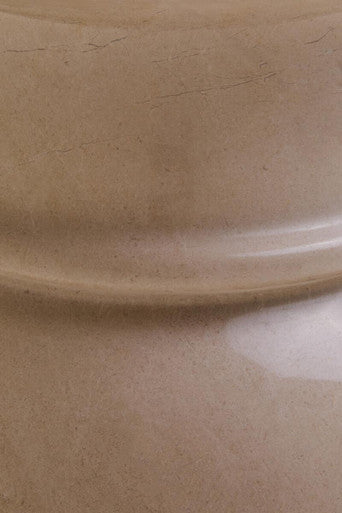 Orsina Zoro Cream Marble Stool and Side Table – Polished Stone