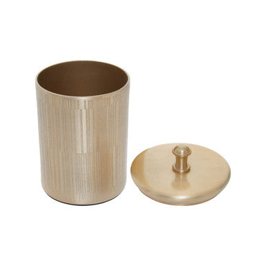 Orsina Allegra Champagne Finish Tissue Box Cover - Etched Bathroom Jar