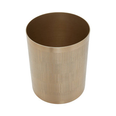 Orsina Allegra Champagne Finish Waste Bin | Luxury Textured Bathroom Bin