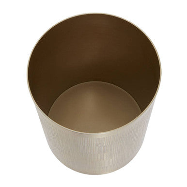 Orsina Allegra Champagne Finish Waste Bin | Luxury Textured Bathroom Bin