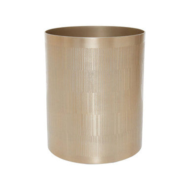 Orsina Allegra Champagne Finish Waste Bin | Luxury Textured Bathroom Bin