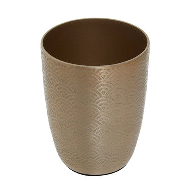 Orsina Allegra Gold Aluminium Bathroom Tumbler – Etched Vanity Organizer