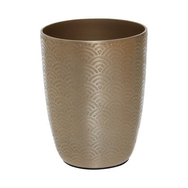 Orsina Allegra Gold Aluminium Bathroom Tumbler – Etched Vanity Organizer