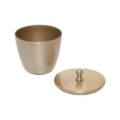 Orsina Allegra 300ml Aluminium Canister – Etched Gold Vanity Jar