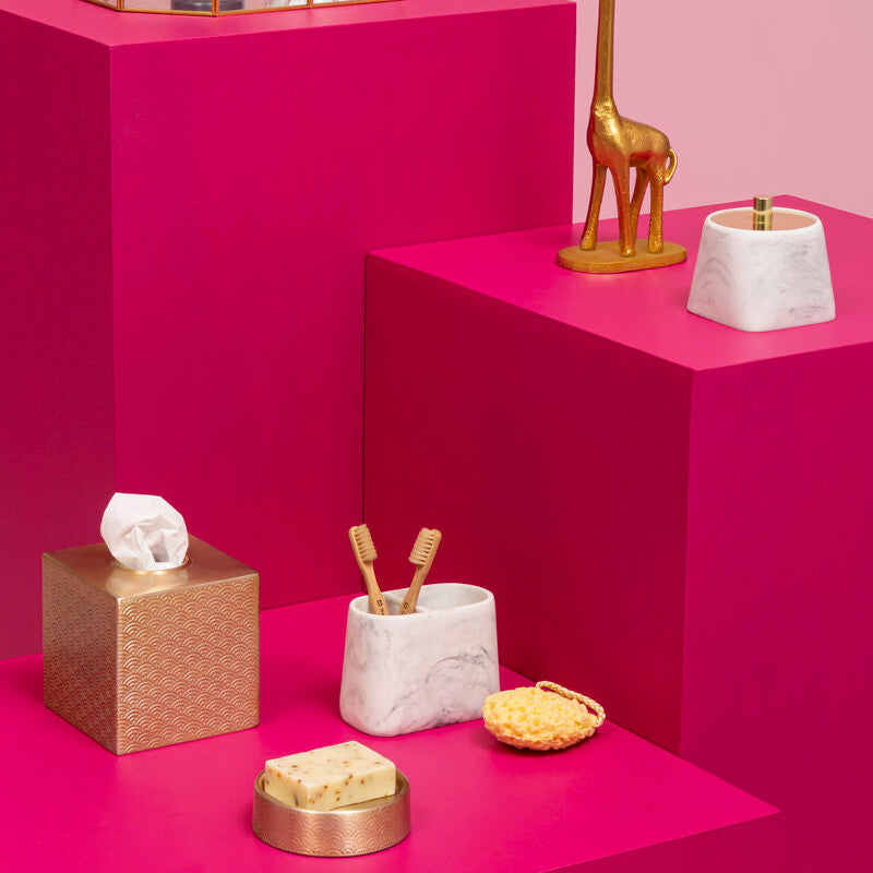 Orsina Allegra Gold Aluminium Tissue Box – Etched Luxury Tissue Holder