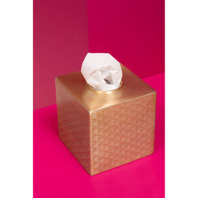 Orsina Allegra Gold Aluminium Tissue Box – Etched Luxury Tissue Holder