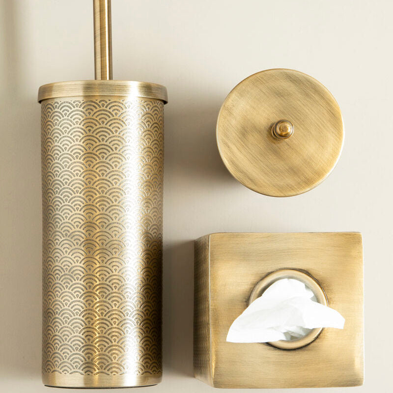 Orsina Allegra Gold Etched Toilet Brush – Luxury Aluminium Holder
