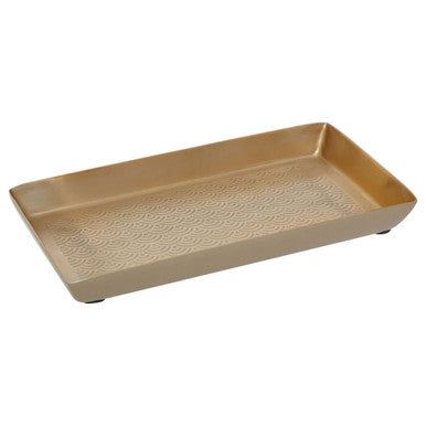 Orsina Allegra Gold Bathroom Tray – Etched Aluminium Vanity Organizer