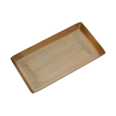 Orsina Allegra Gold Bathroom Tray – Etched Aluminium Vanity Organizer