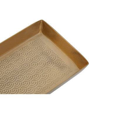 Orsina Allegra Gold Bathroom Tray – Etched Aluminium Vanity Organizer