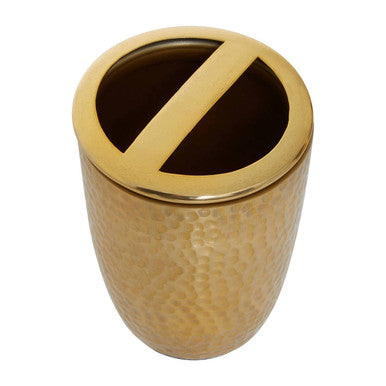 Orsina Allegra Hammered Metal Toothbrush Holder – Metallic Finish