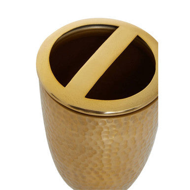 Orsina Allegra Hammered Metal Toothbrush Holder – Metallic Finish