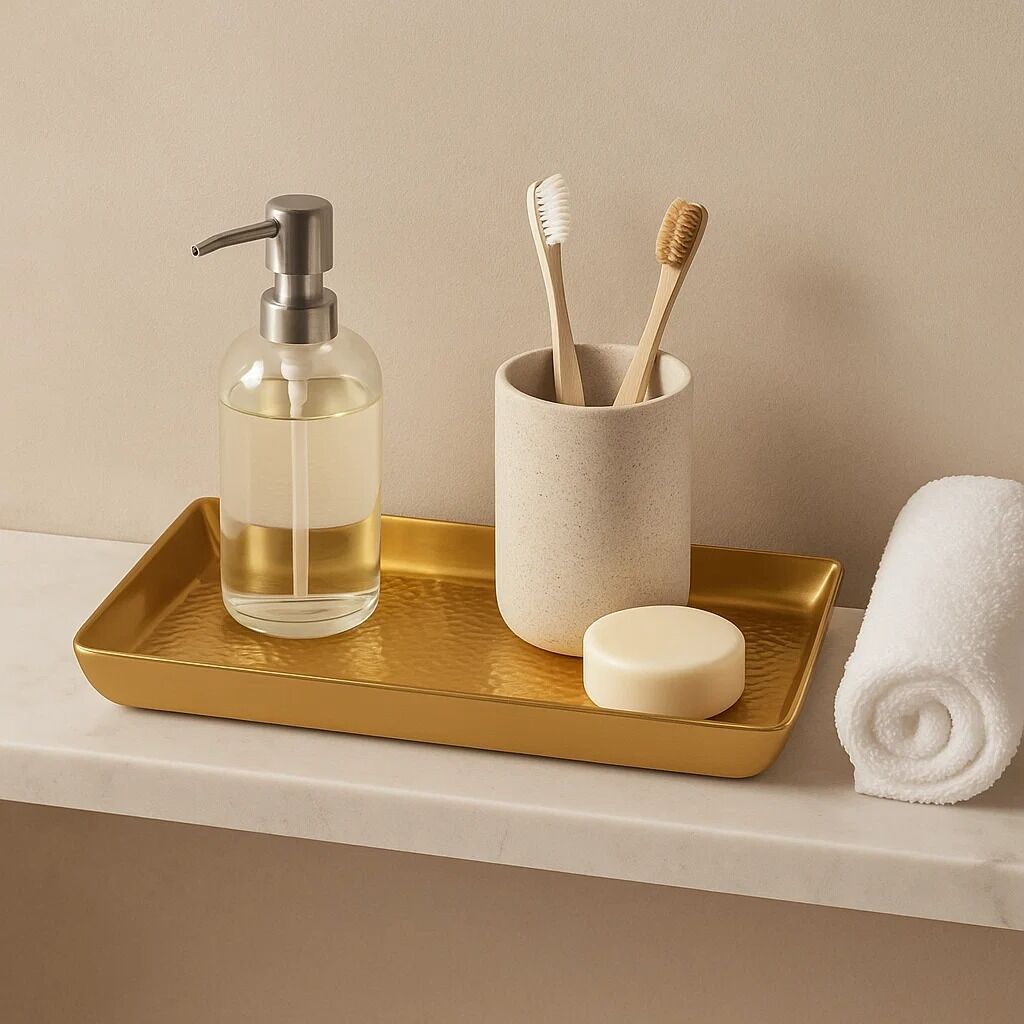 Orsina Allegra Hammered Metal Decorative Tray | Vanity Organizer