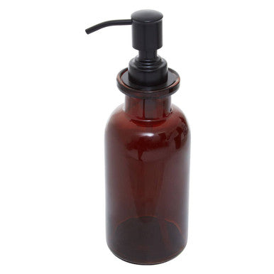 Orsina Allegra Kiara Brown Glass Soap Dispenser with Black Pump