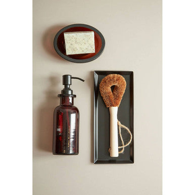 Orsina Allegra Kiara Brown Glass Soap Dispenser with Black Pump