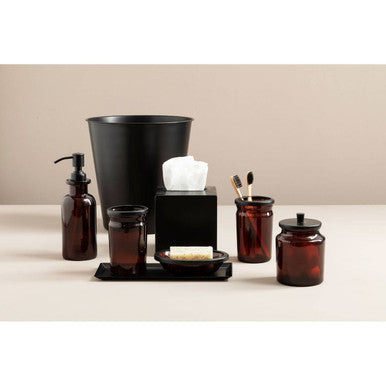 Orsina Allegra Kiara Brown Glass Soap Dispenser with Black Pump