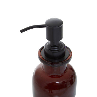 Orsina Allegra Kiara Brown Glass Soap Dispenser with Black Pump