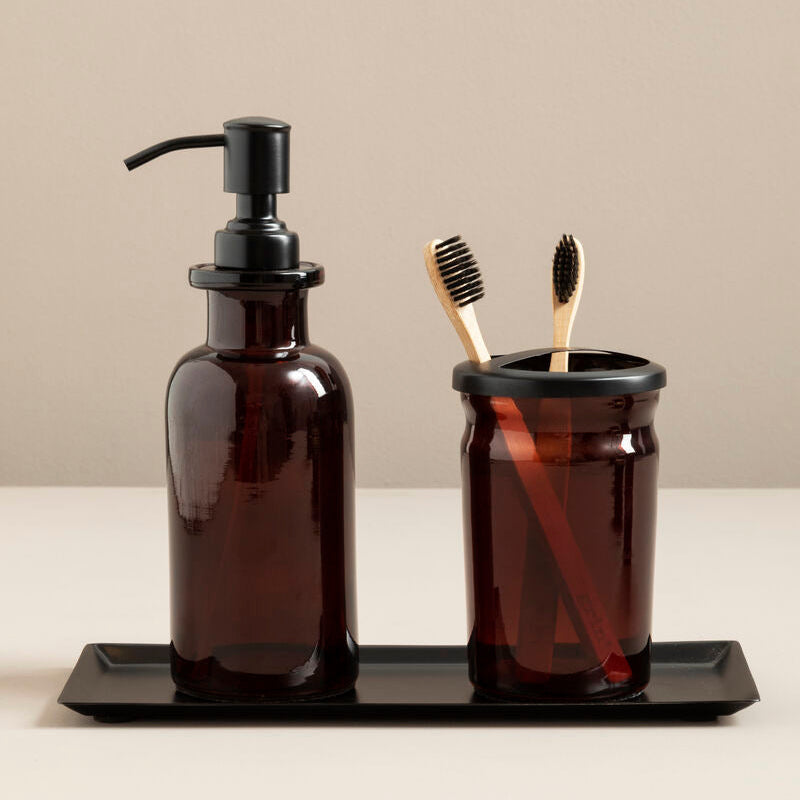 Orsina Allegra Kiara Black Bathroom Tray – Modern Vanity Organizer