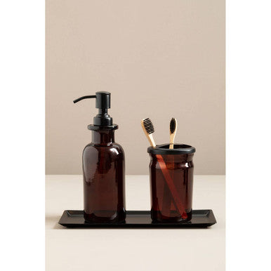 Orsina Allegra Kiara Black Bathroom Tray – Modern Vanity Organizer