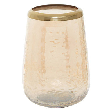 Allegra Glass Bathroom Tumbler | Orsina Gold Rim Textured Organizer
