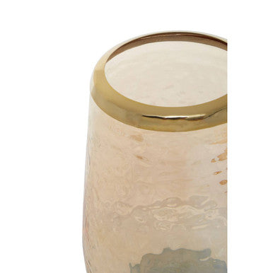 Allegra Glass Bathroom Tumbler | Orsina Gold Rim Textured Organizer