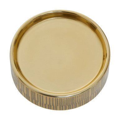 Orsina Allegra Gold Soap Dish – Metallic Line Effect Bathroom Accessory
