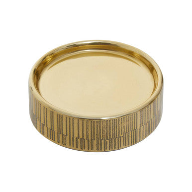 Orsina Allegra Gold Soap Dish – Metallic Line Effect Bathroom Accessory