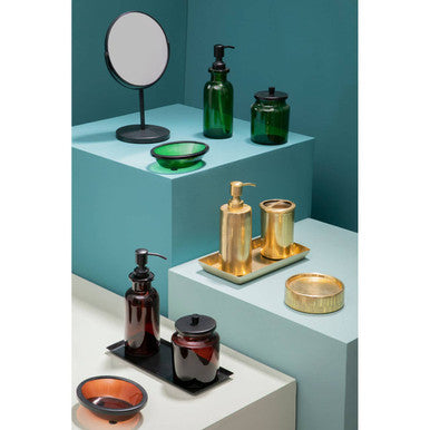 Orsina Allegra Gold Soap Dish – Metallic Line Effect Bathroom Accessory