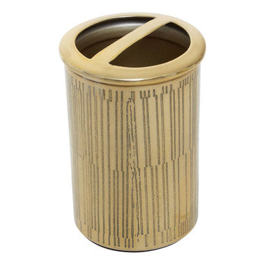 Orsina Allegra Gold Toothbrush Holder – Modern Line Effect Organizer