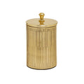 Orsina Allegra Gold Bathroom Jar – Etched Metal Vanity Storage Canister
