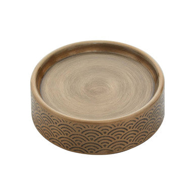 Orsina Allegra Etched Metallic Soap Dish – Gold Geometric Bathroom Decor