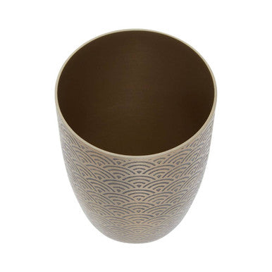 Orsina Allegra Gold Etched Metallic Bathroom Tumbler & Toothbrush Holder