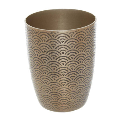 Orsina Allegra Gold Etched Metallic Bathroom Tumbler & Toothbrush Holder