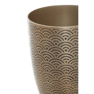 Orsina Allegra Gold Etched Metallic Bathroom Tumbler & Toothbrush Holder