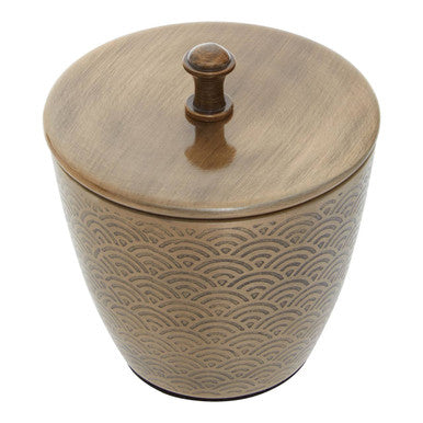Orsina Allegra Gold Aluminium Bathroom Jar with Lid - 300ml Etched