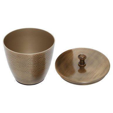Orsina Allegra Gold Aluminium Bathroom Jar with Lid - 300ml Etched