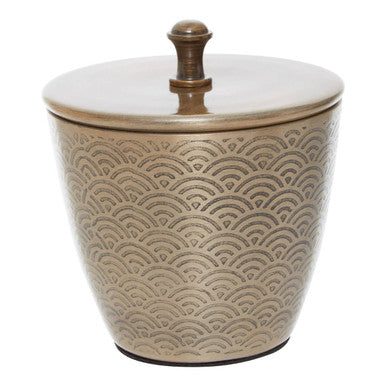 Orsina Allegra Gold Aluminium Bathroom Jar with Lid - 300ml Etched