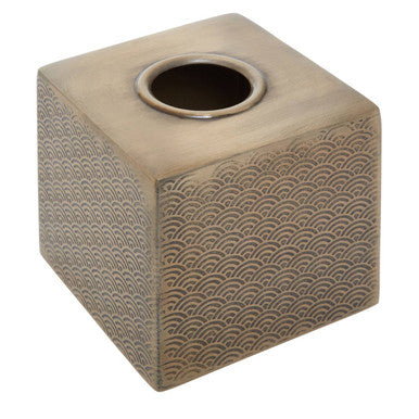 Orsina Allegra Gold Etched Tissue Box Cover – Decorative Rectangular Holder