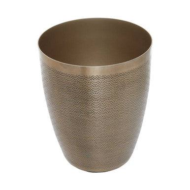 Orsina Allegra Gold Etched Aluminium Waste Bin – Luxury Decor