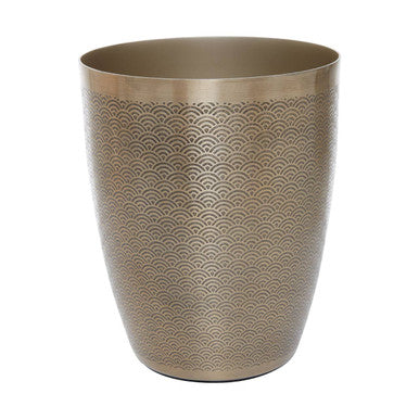 Orsina Allegra Gold Etched Aluminium Waste Bin – Luxury Decor