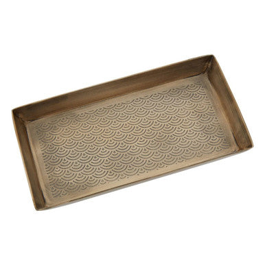 Orsina Allegra Gold Etched Aluminium Tray – Luxury Vanity Organizer
